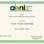 Certificazione Socio ABNI Associazione Biologi Nutrizionisti Italiani